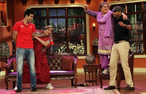 Irfan and Yusuf Pathan on the sets of Comedy Nights with Kapil