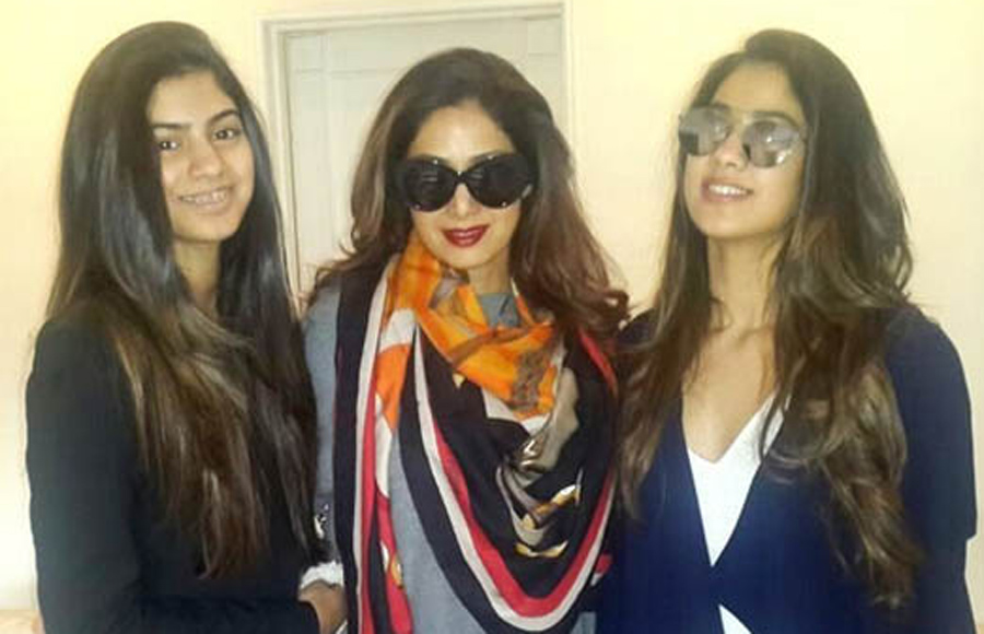 Sridevi with her daughters Jhanvi and Khushi Kapoor