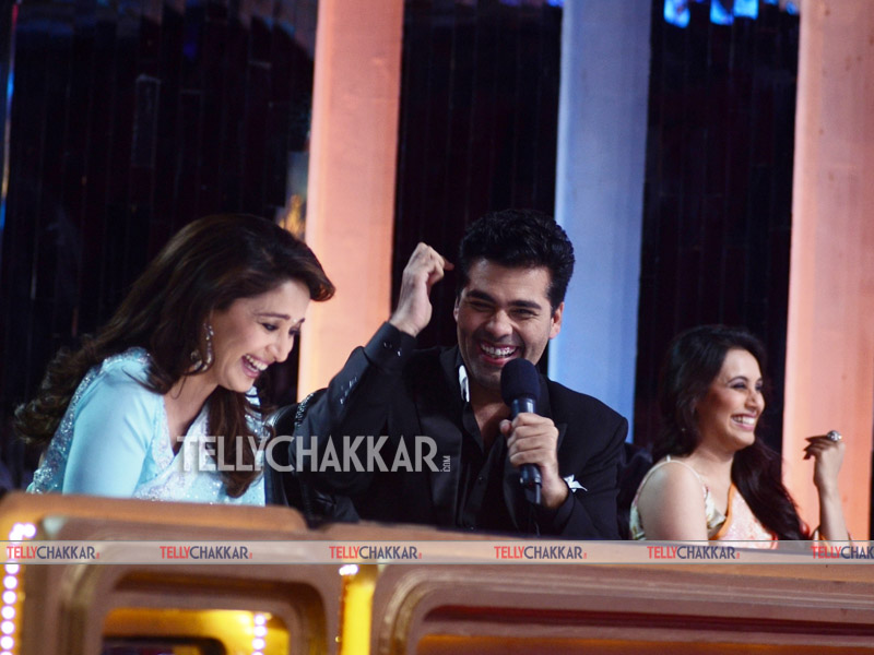 Karan Johar and Madhuri dixit with Rani Mukherjee 