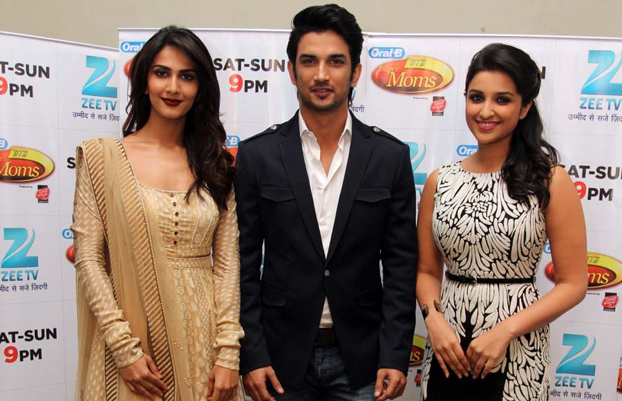 Vaani Kapoor, Sushant Singh Rajput and Parineeti Chopra on the sets of DID Super Moms