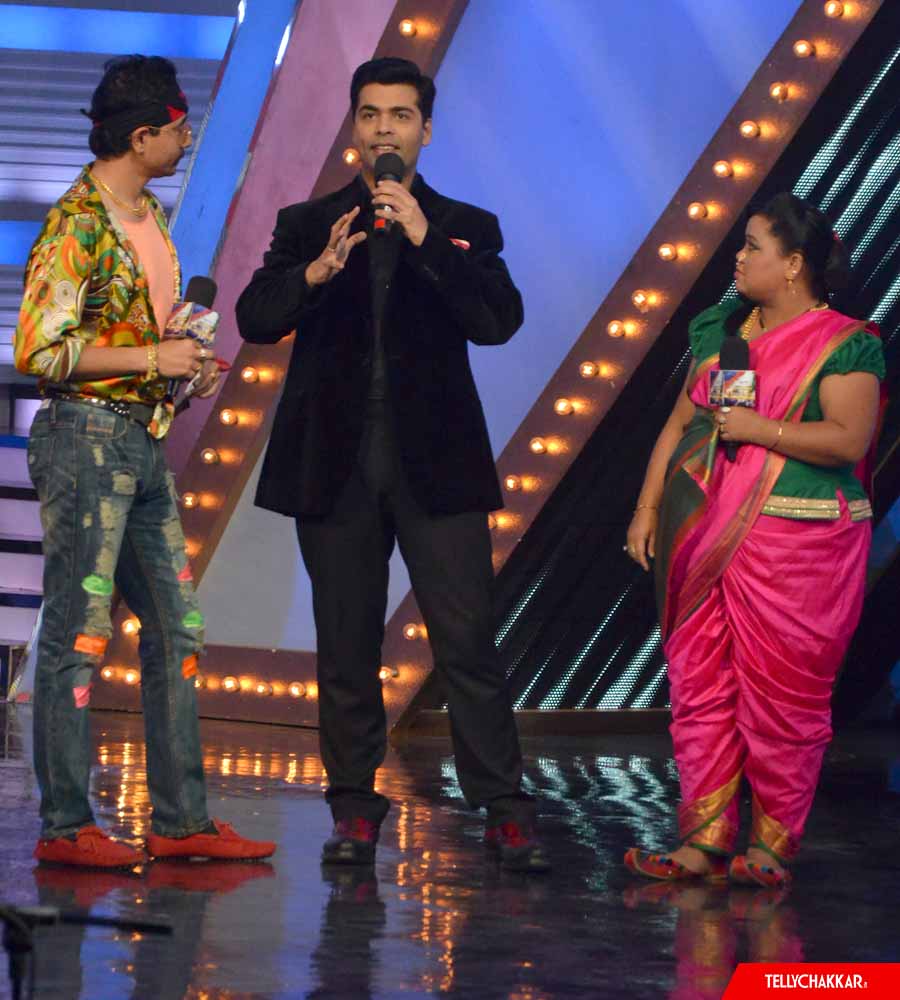 RJ Mantra, Karan Johar and Bharti Singh