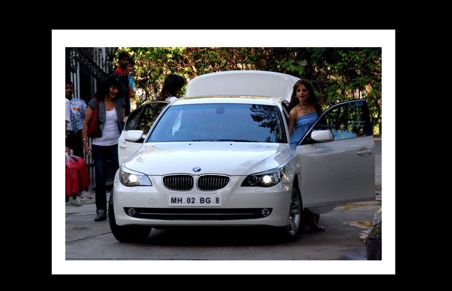 Sussane Roshan with her BMW