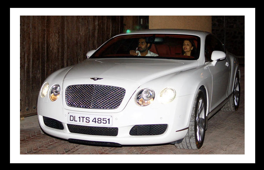 Abhishek and Aishwarya with his Car