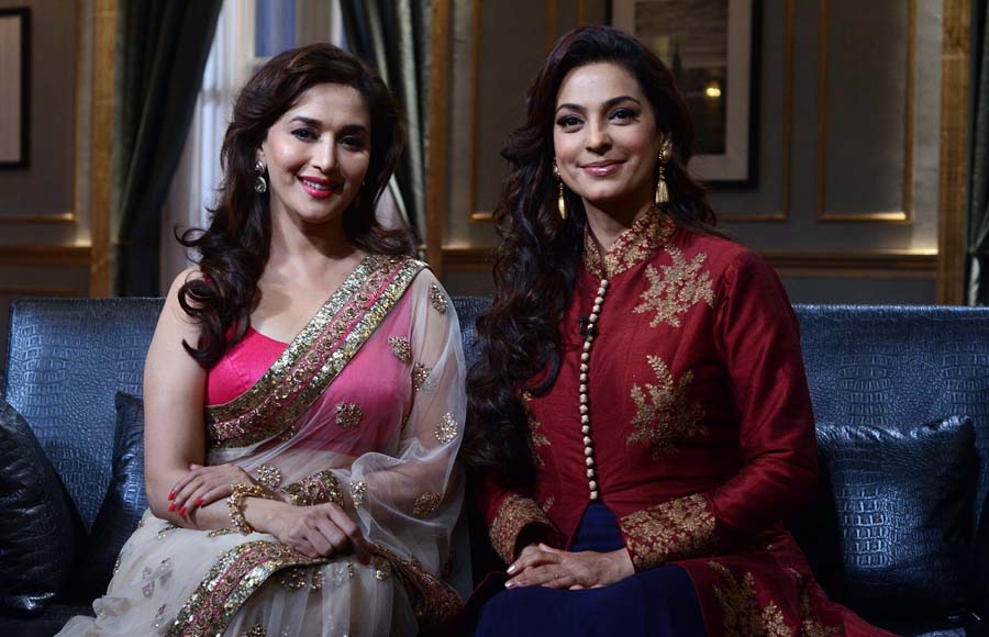 Madhuri Dixit with Juhi Chawla