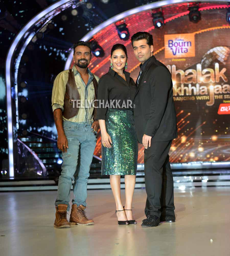 Remo D'Souza, Madhuri Dixit and Karan Johar