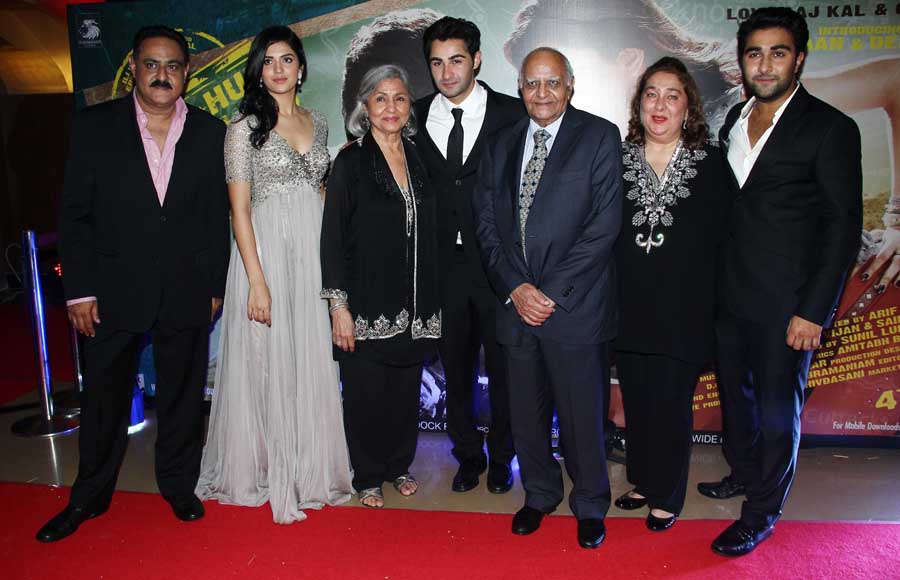 Actor Arman Jain with family during the premiere of film Lekar Hum Deewana Dil