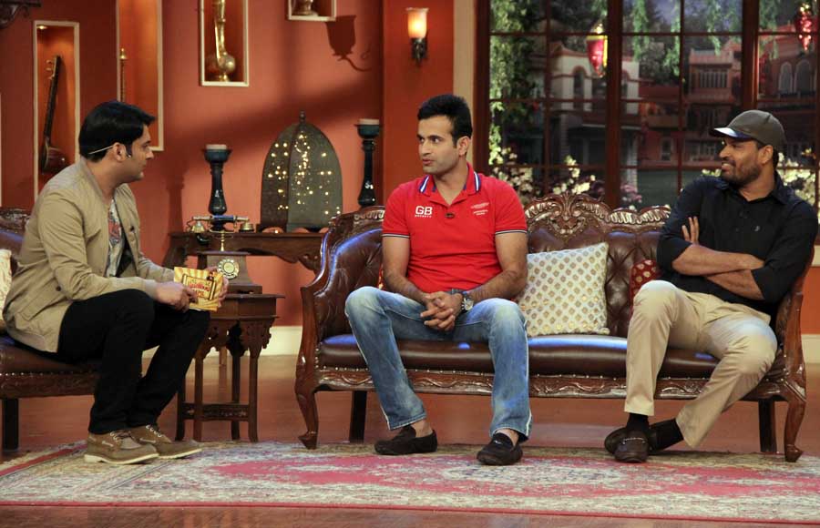 Irfan and Yusuf Pathan on the sets of Comedy Nights with Kapil