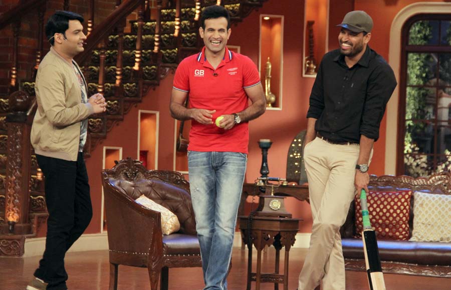 Irfan and Yusuf Pathan on the sets of Comedy Nights with Kapil