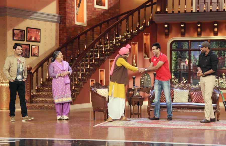 Irfan and Yusuf Pathan on the sets of Comedy Nights with Kapil