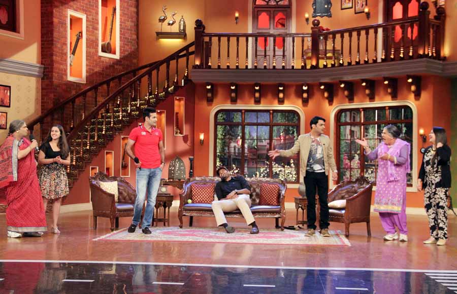 Irfan and Yusuf Pathan on the sets of Comedy Nights with Kapil