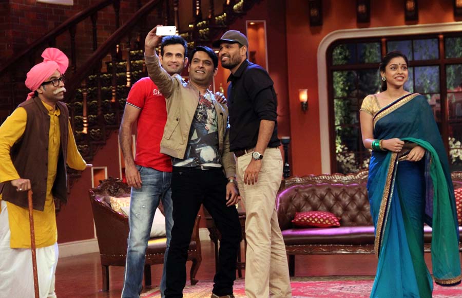 Irfan and Yusuf Pathan on the sets of Comedy Nights with Kapil