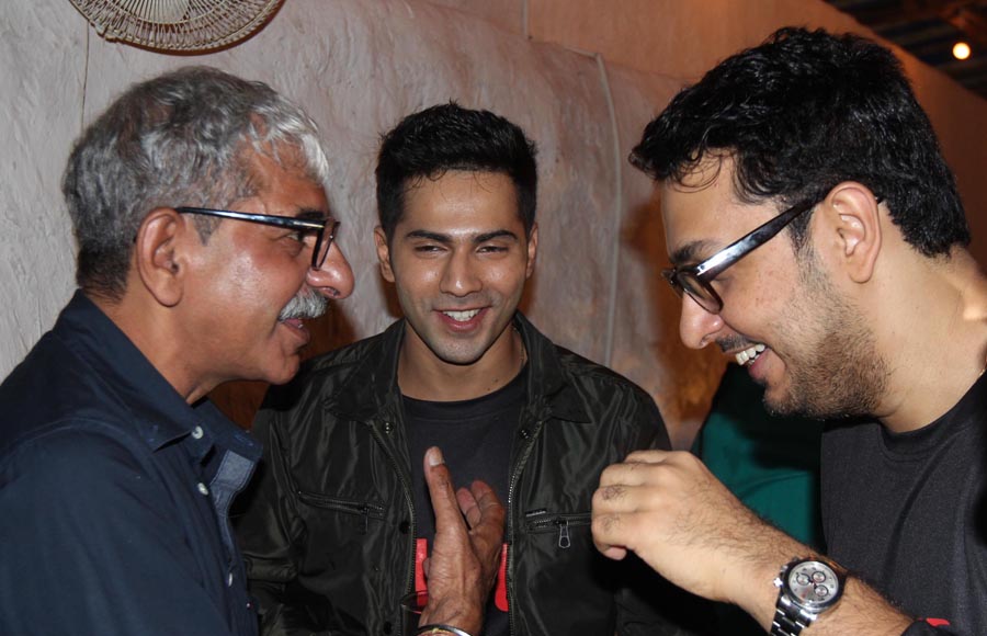 Director Sriram Raghavan, Varun Dhawan and Dinesh Vijan