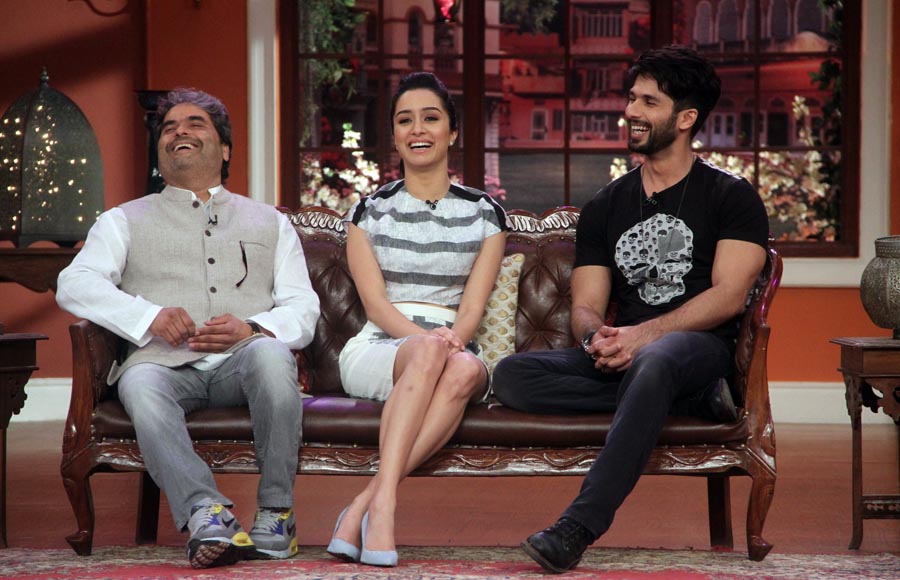 Vishal Bhardwaj, Shraddha Kapoor, Shahid Kapoor on the sets of Comedy Nights With Kapil