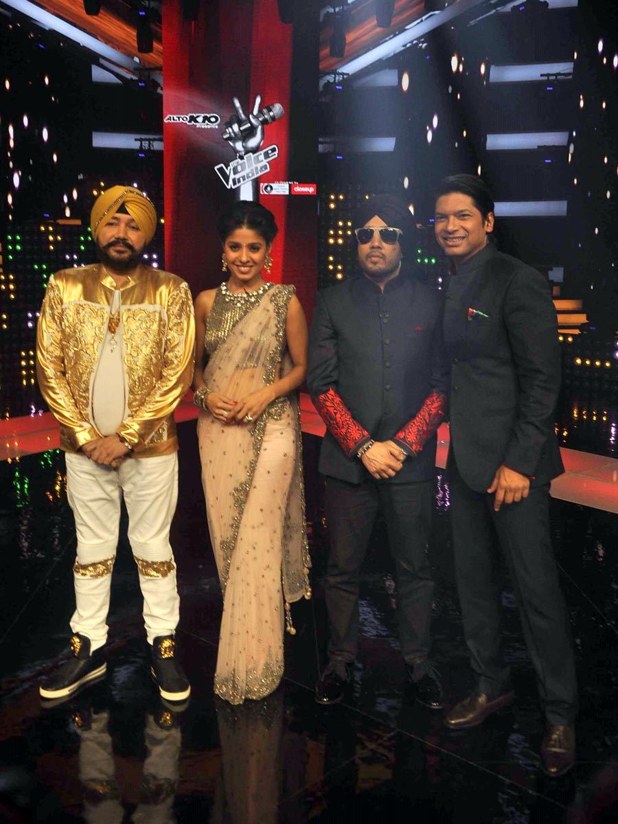 The Voice India judges with Daler Mehndi