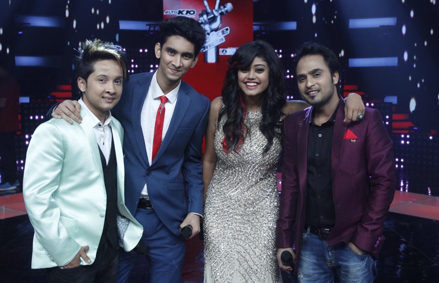 PawandeepTop 4 contestants - Pawandeep Rajan, Rishab Chaturvedi, Parampara Thakur and Deepesh Rahi