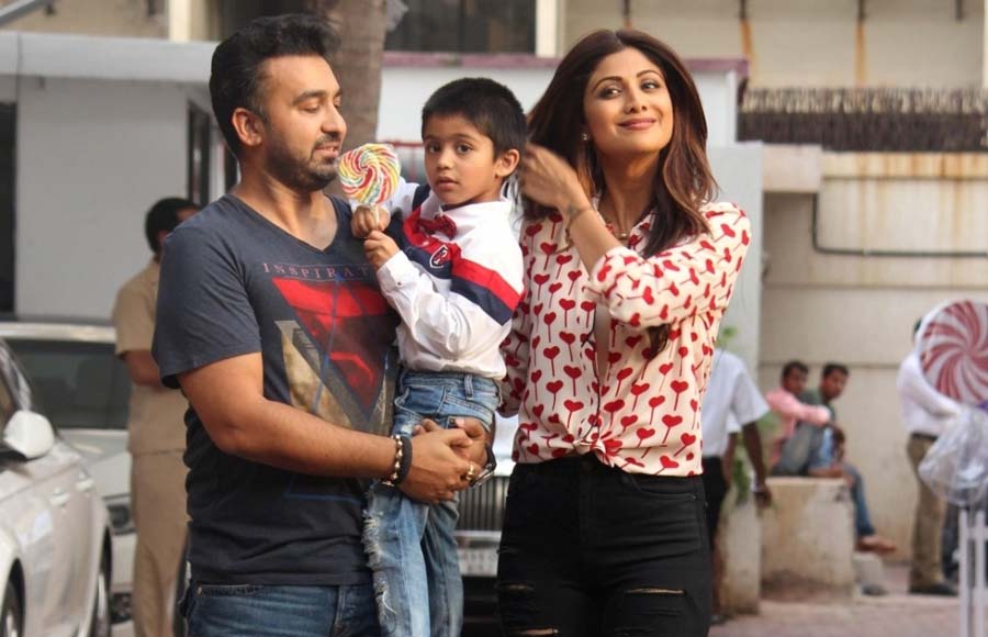 Raj Kundra and Shilpa Shetty along with their son Viaan