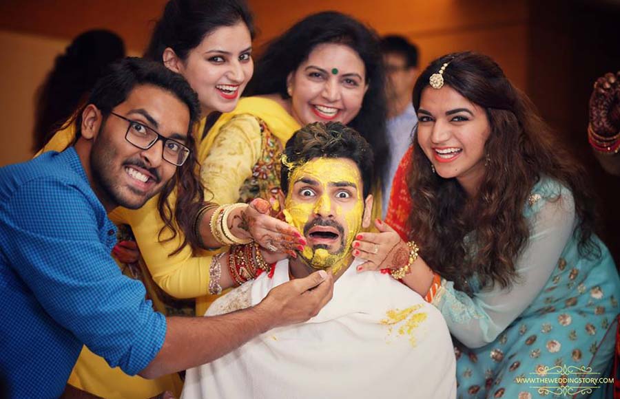 Groom Vivek had all the fun at his haldi