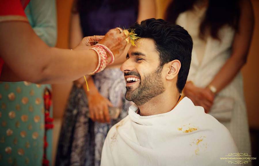 Groom Vivek had all the fun at his haldi