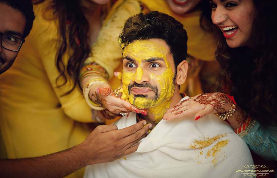 Groom Vivek had all the fun at his haldi