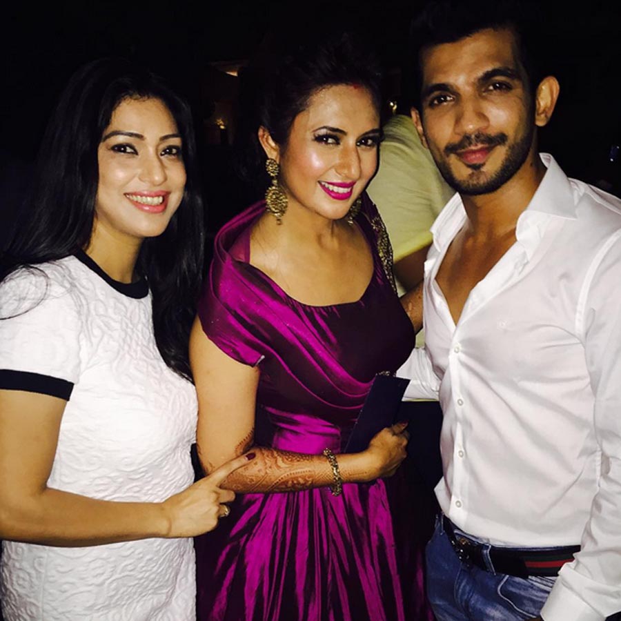 Arjun Bijlani and his wife Neha with Divyanka Tripathi