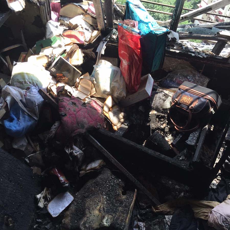 Amit Behl's burnt home