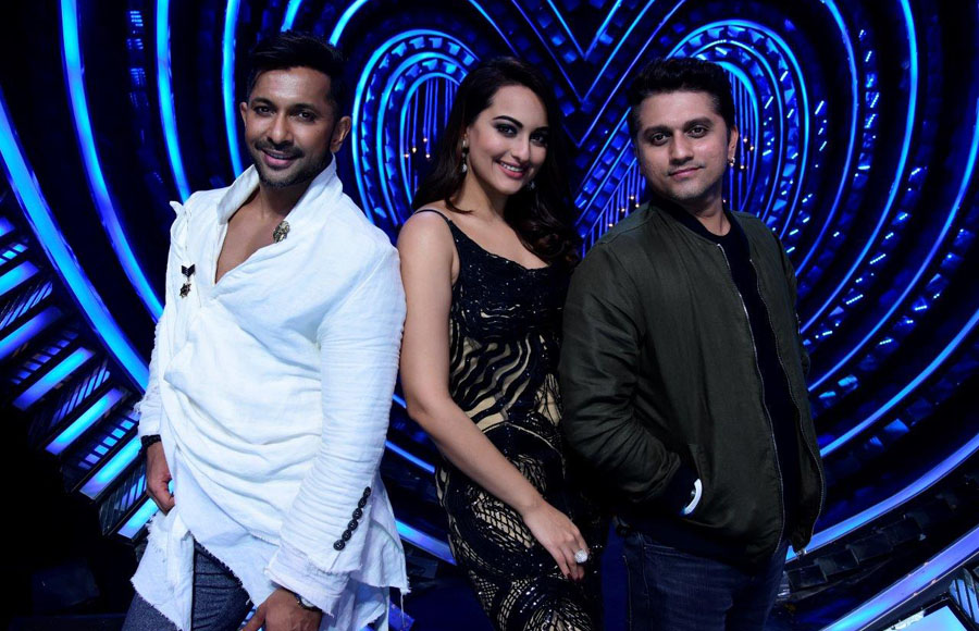 Judges - Terence Lewis, Sonakshi Sinha & Mohit Suri on the sets of Nach Baliye 8