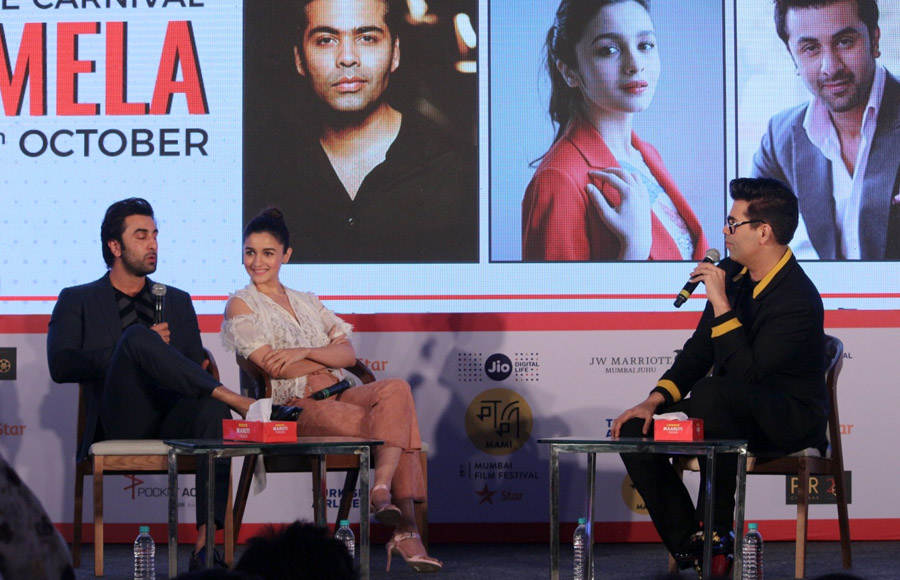 Ranbir Kapoor and Alia Bhatt and Karan Johar