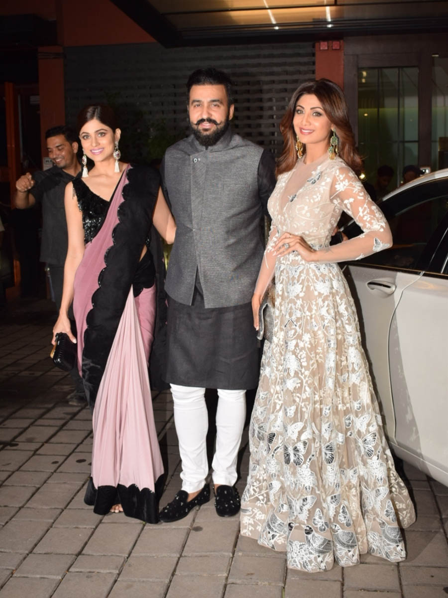 Shamita Shetty, Raj Kundra and Shilpa Shetty Kundra 