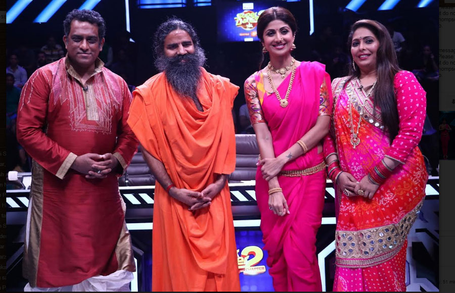 Baba Ramdev on the sets of Super Dancer 