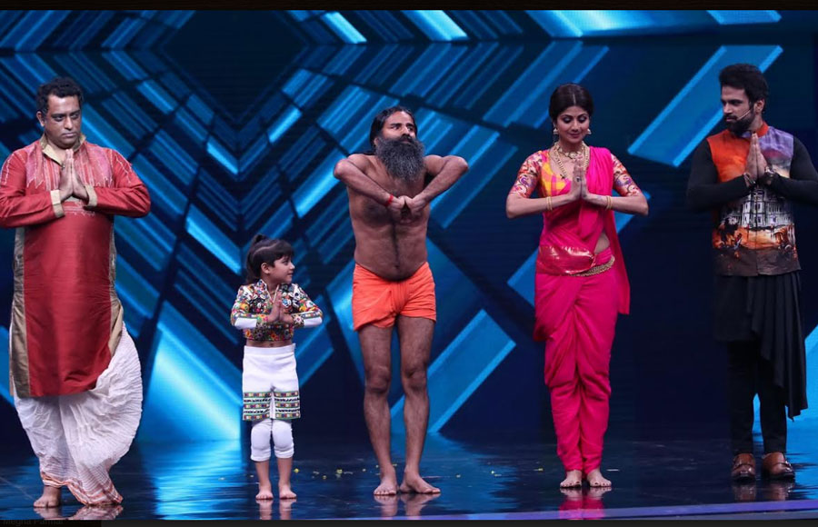 Baba Ramdev on the sets of Super Dancer 