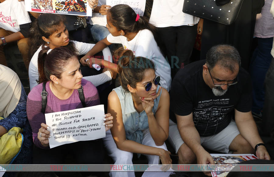 Celebs protest against Asifa gang rape and murder 