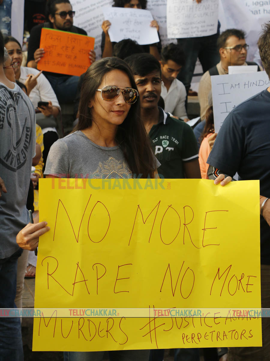 Celebs protest against Asifa gang rape and murder 