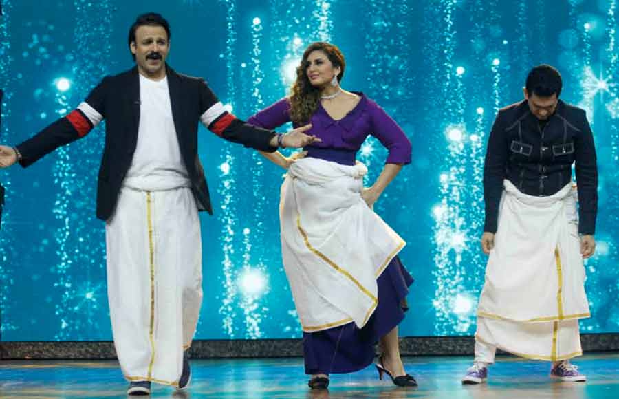 Vivek, Huma & Omung performs Lungi dance on India’s Best Dramebaaz 