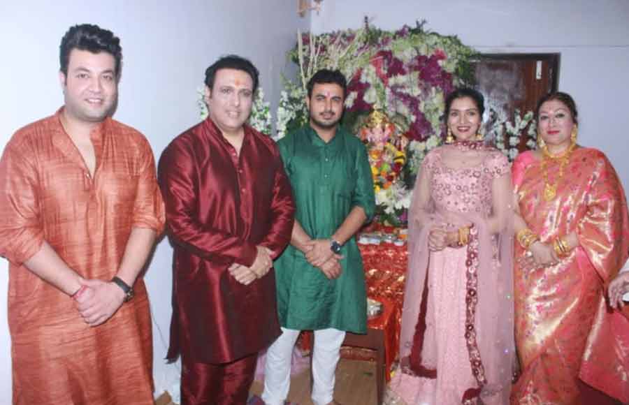 Varun and Abhishek join Govinda for his Ganesh Chaturthi celebrations