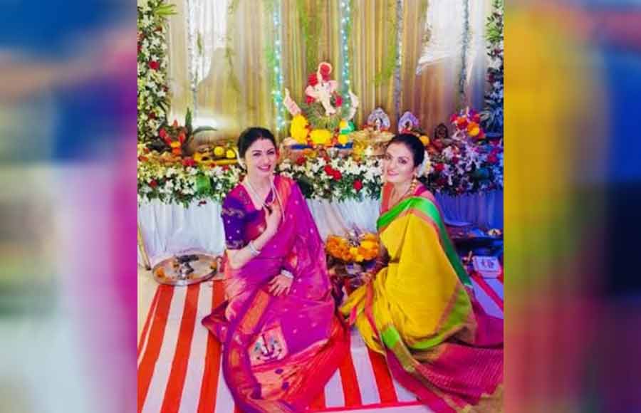 Bhagyashree’s special visit to Sheeba for Ganpati