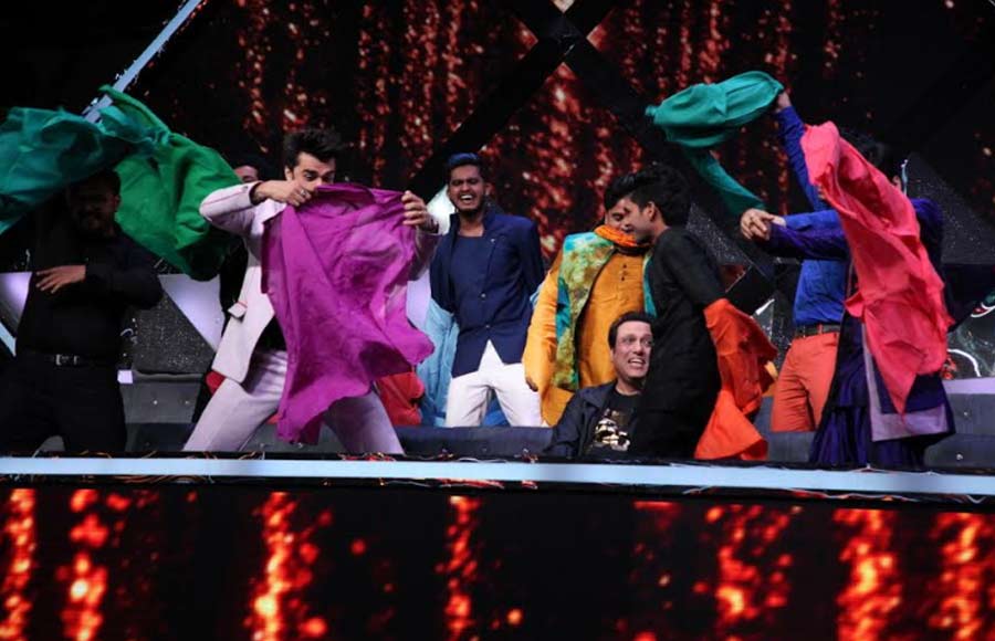 Govinda on the sets of Indian Idol