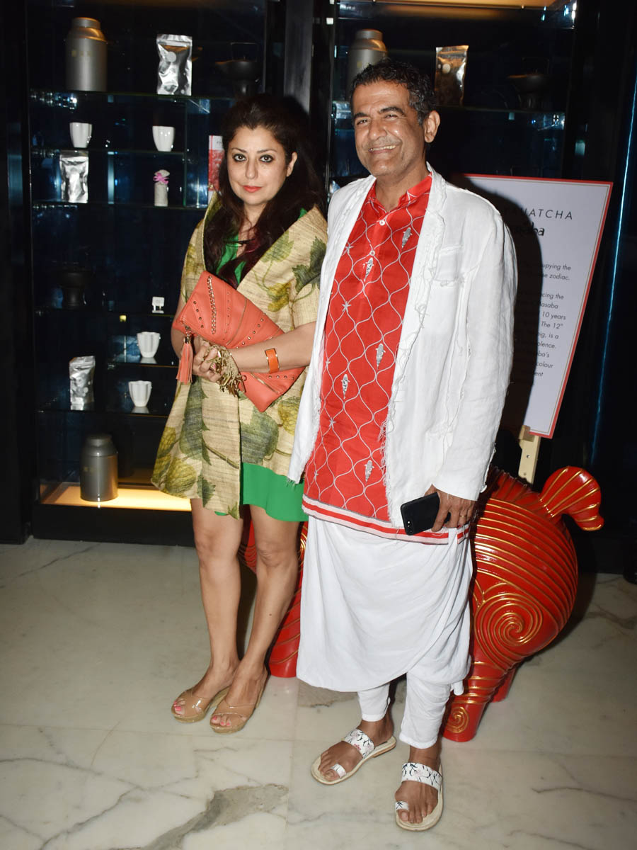 Restaurateur AD Singh with wife Sabina Singh at the launch of the Chinese New Year celebrations at Yauatcha, BKC