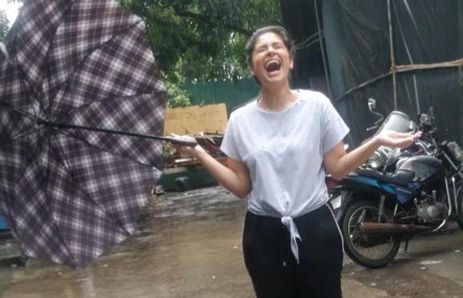 In Pics:  TV actresses enjoy monsoon  