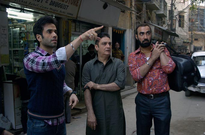 Tusshar, Vinay and Ranvir on the sets of Bajatey Raho