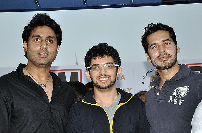 Abhishek Bachchan, Aditya Thackeray and Dino Morea