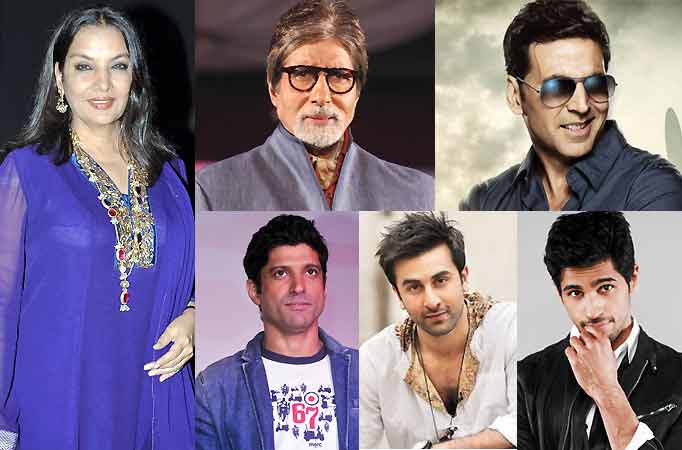 Shabana Azmi, Big B Amitabh Bachchan, Akshay Kumar, Farhan Akhtar, Ranbir Kapoor, Sidharth Malhotra