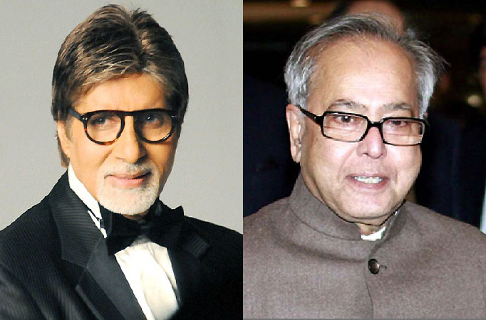 Amitabh Bachchan and President Pranab Mukherjee