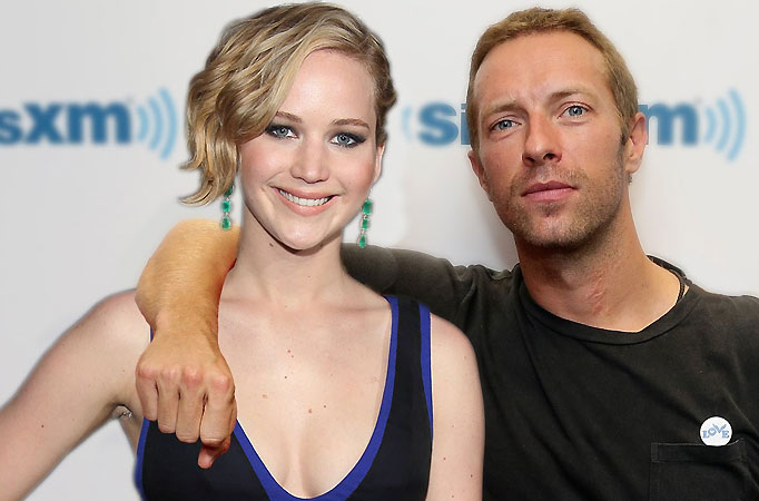 Actress Jennifer Lawrence and singer Chris Martin