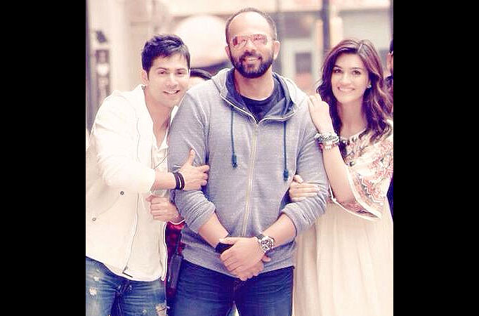 Varun Dhawan, Kriti Sanon and Rohit Shetty