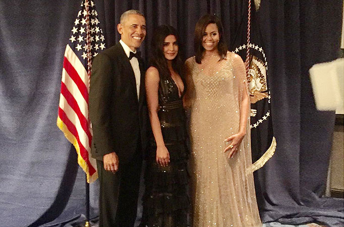 Priyanka Chopra with Barack Obama and Michelle Obama