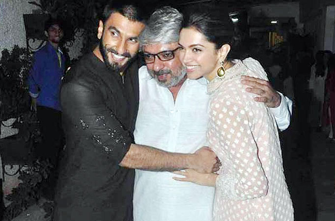 Ranveer Singh and Deepika Padukone with Sanjay Leela Bhansali