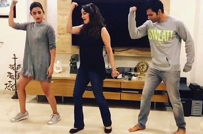 Madhuri teaches Alia, Varun 'Tamma tamma' moves