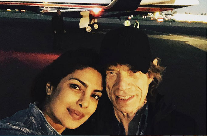 Priyanka Chopra and British singer Mick Jagger