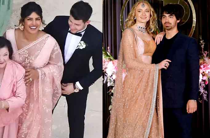 Priyanka goes traditional for Joe, Sophie's wedding