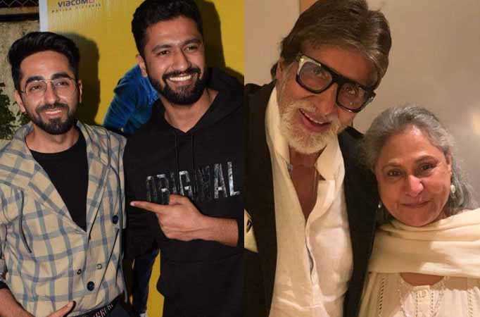 Ayushmann Khurrana and Vicky Kaushal receive a surprise from Amitabh Bachchan and Jaya Bachchan